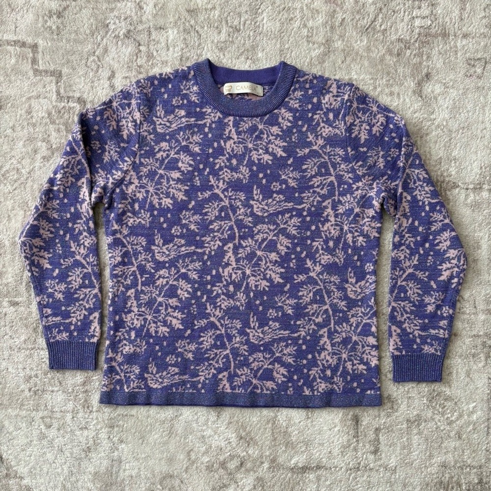 Camela Merino Wool Blend Long Sleeve Crew Neck Sweater‎ Winter Size 40 Small?